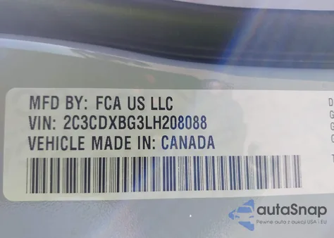 2020 Dodge Charger Sxt Rwd from USA, damaged, VIN 2C3CDXBG3LH208088
